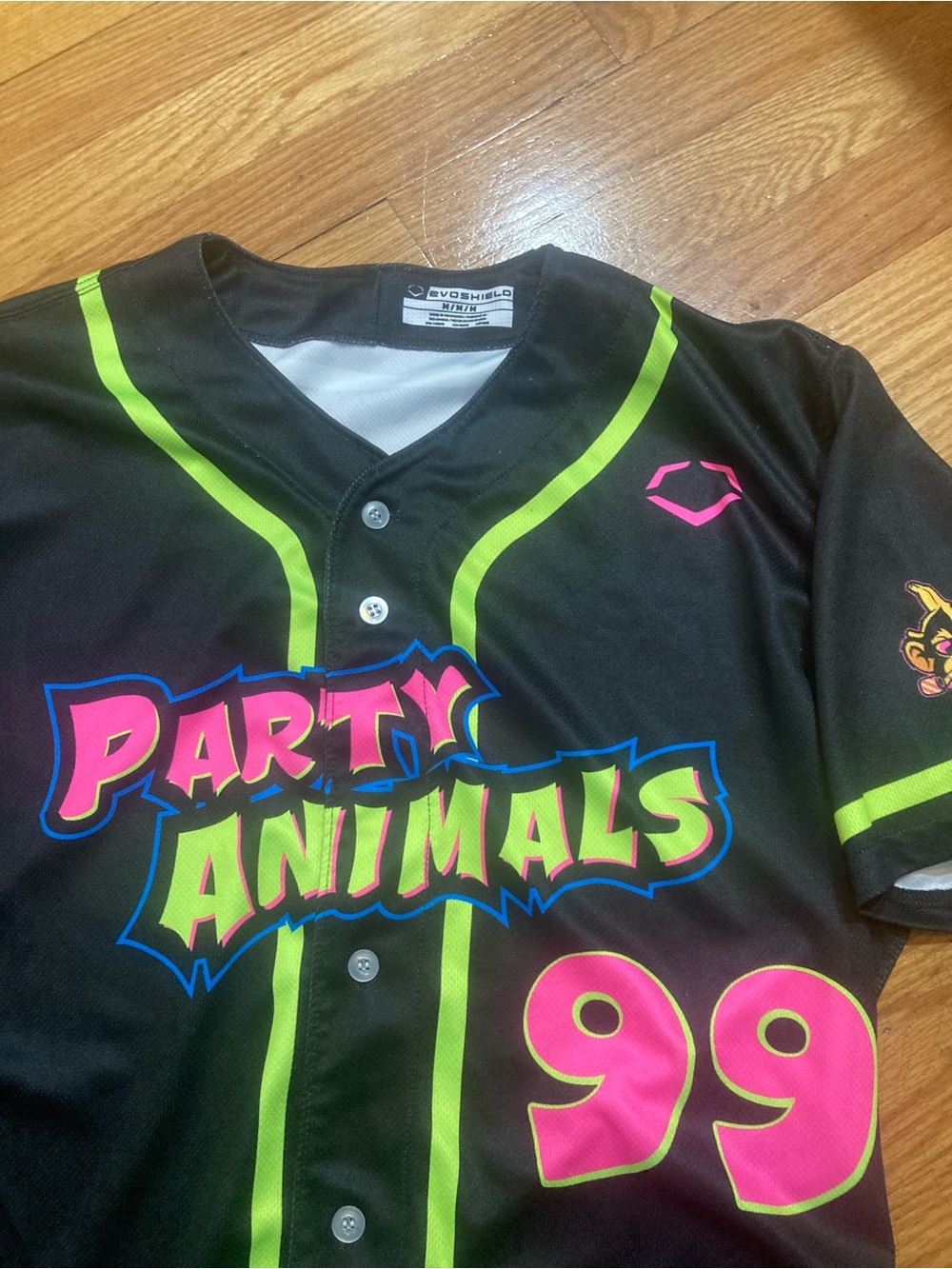 Party Animals Black Neon Baseball Jersey - size medium